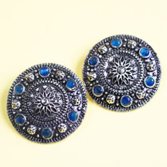 BIBBO Blue Disc Stud Earrings, GS E55