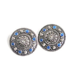 BIBBO GS Blue Disc Stud Earrings, E55