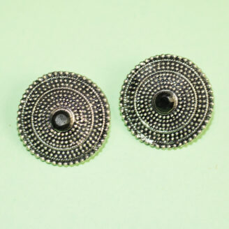 BIBBO GS Black Disc Stud Earrings, E57