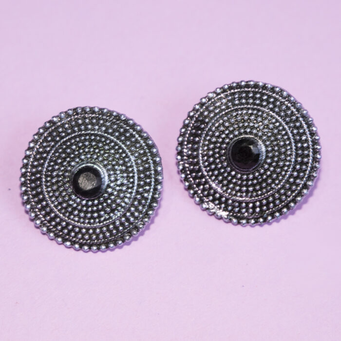BIBBO Black Disc Stud Earrings, GS E57