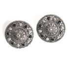 BIBBO GS Black Disc Stud Earrings, E58