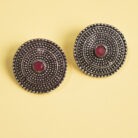 BIBBO Red Disc Stud Earrings, GS E60