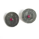 BIBBO GS Red Disc Stud Earrings, E60