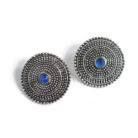 BIBBO GS Blue Disc Stud Earrings, E62