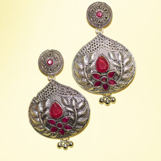 BIBBO Ethnic Red Dangler Earrings, GS E63