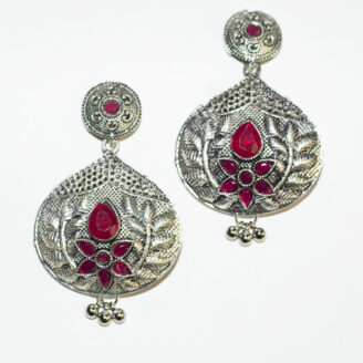 BIBBO GS Ethnic Red Dangler Earrings, E63