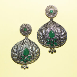BIBBO Ethnic Green Dangler Earrings, GS E65
