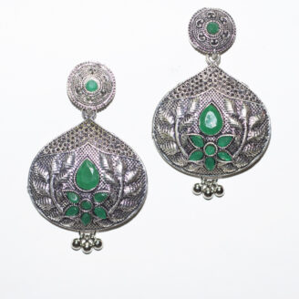BIBBO GS Ethnic Green Dangler Earrings, E65