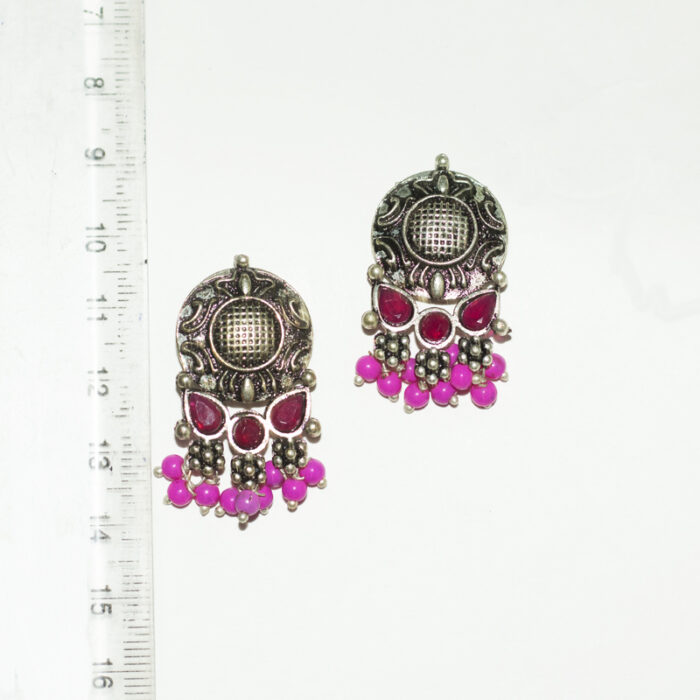 BIBBO GS Pink & Red Ethnic Earrings, E66
